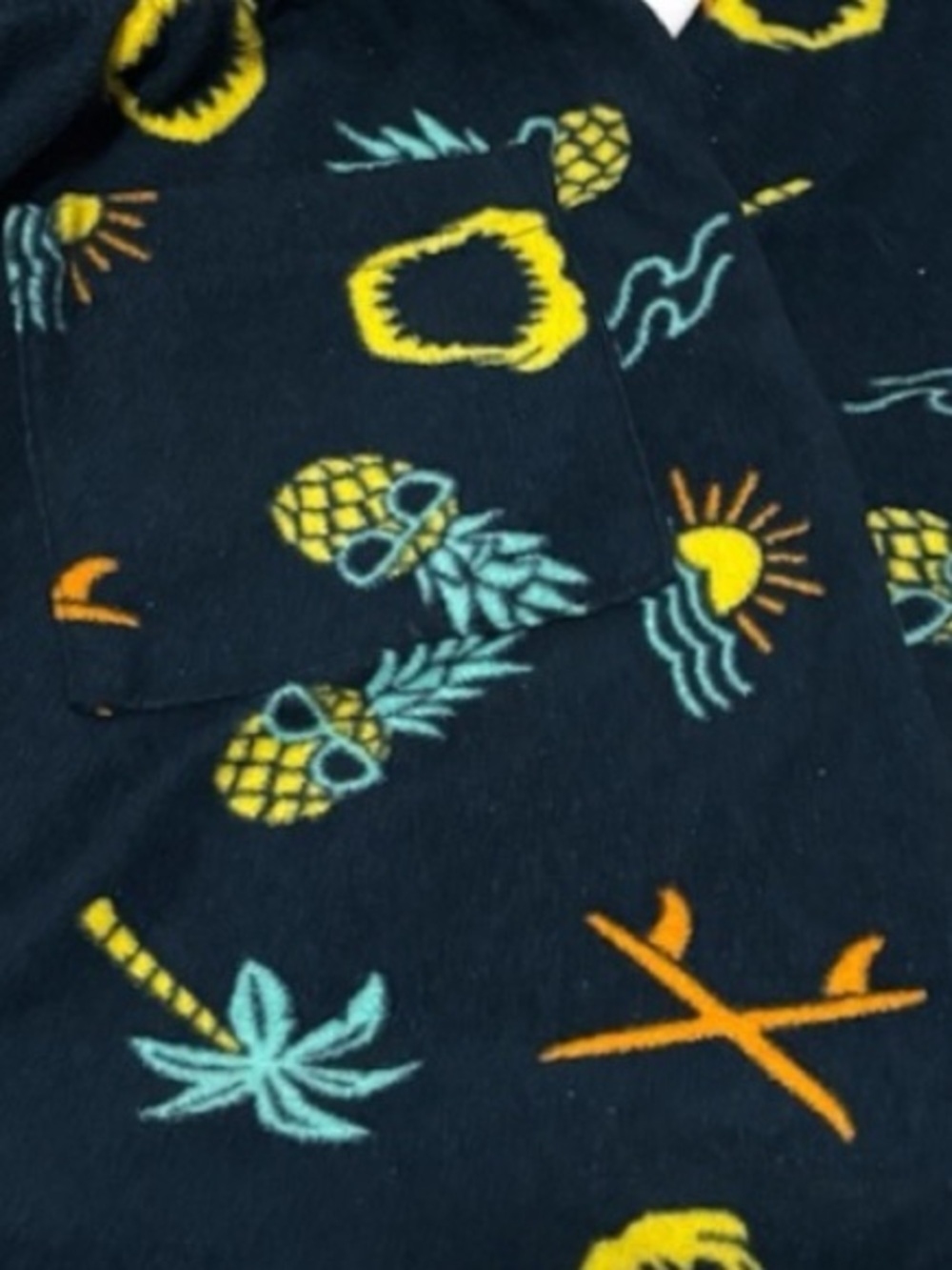 Kids Navy Pineapple & Tropical Print Pajama Pants